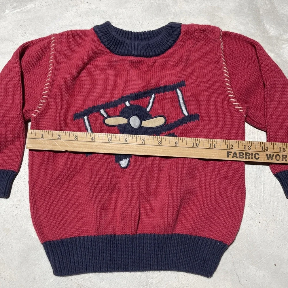 Gymboree Sweater Boys Size 2T Pilot Airplane Vintage 2003 Pullover Knit Kids